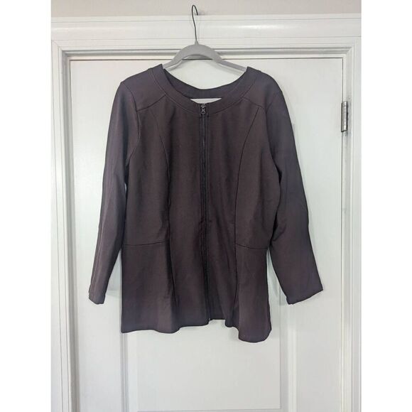 Ruby Ribbon‎ Zip Up Sweatshirt women's size XL brown comfort lounge wear - Picture 1 of 6
